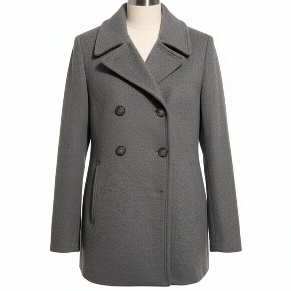 🖤 Calvin Klein Wool & Silk Blend Peacoat - Women (S) - Picture 2 of 8